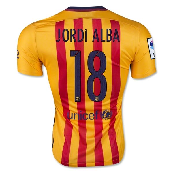 Camisa Barcelona Away versão Jogador (Authentic) 15/16 JORDI ALBA 18